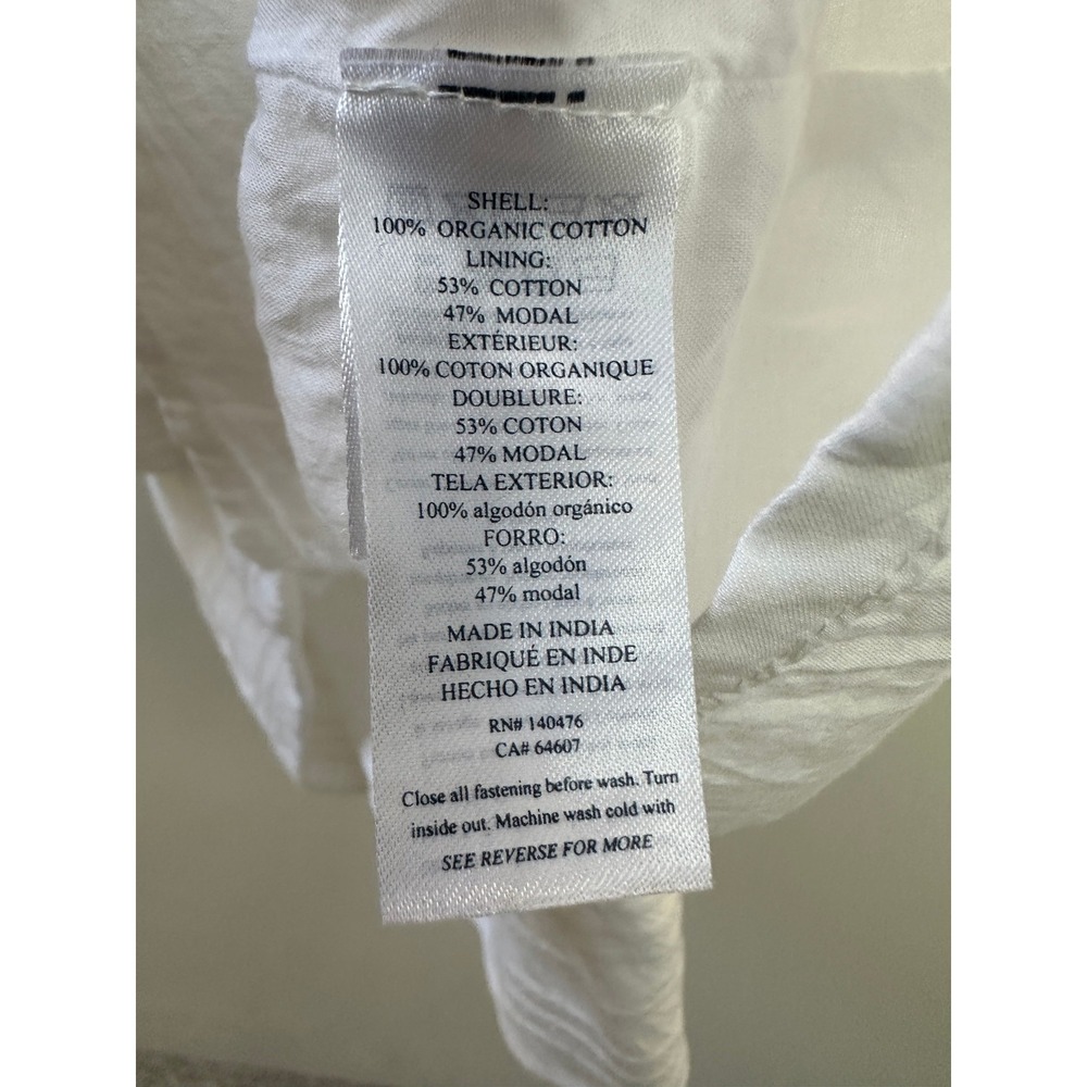 Faherty Isha Pintuck Organic Cotton Shift Dress Sleeveless White Women's Small - Picture 8 of 15